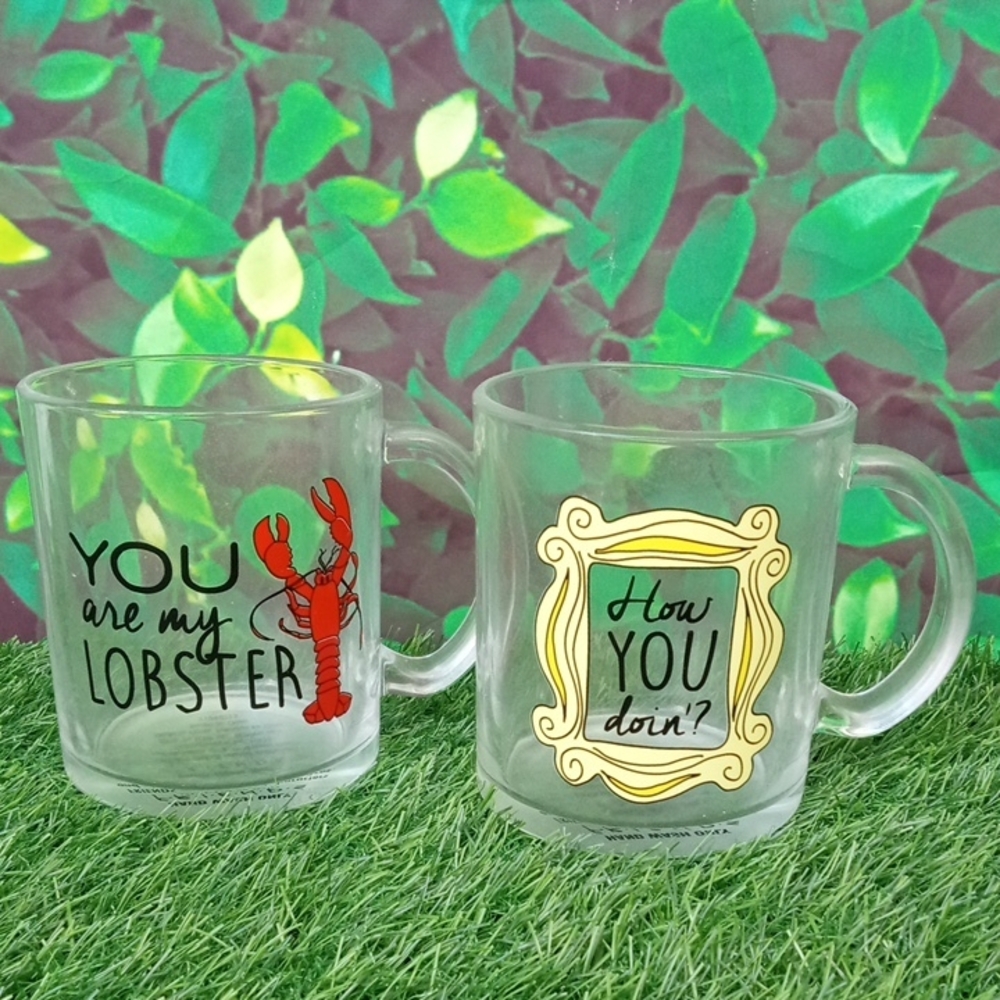 🏠 Friends Clear Glass Graphic Mugs